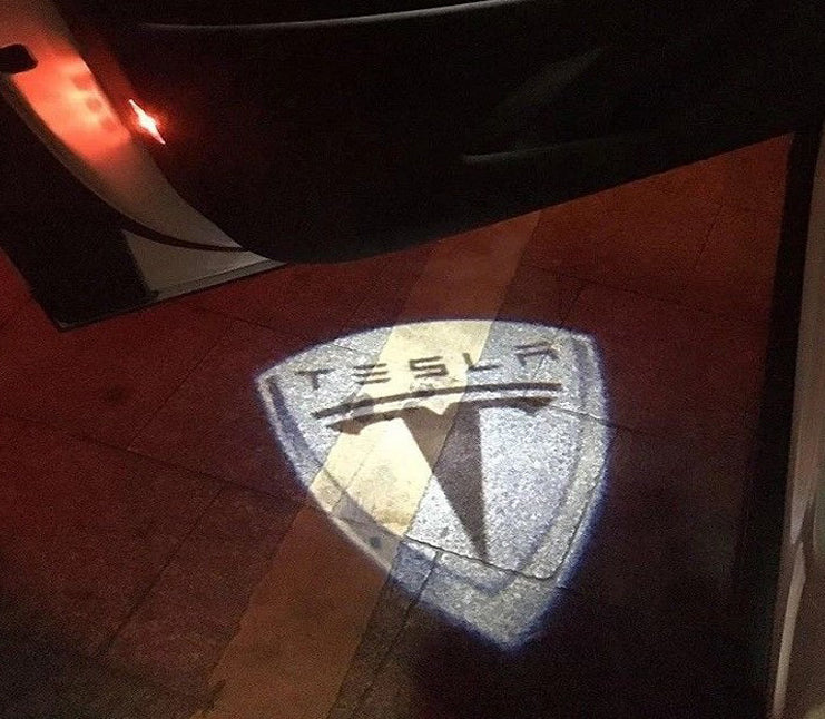 tesla logo door light projector led hologram plug&play oem