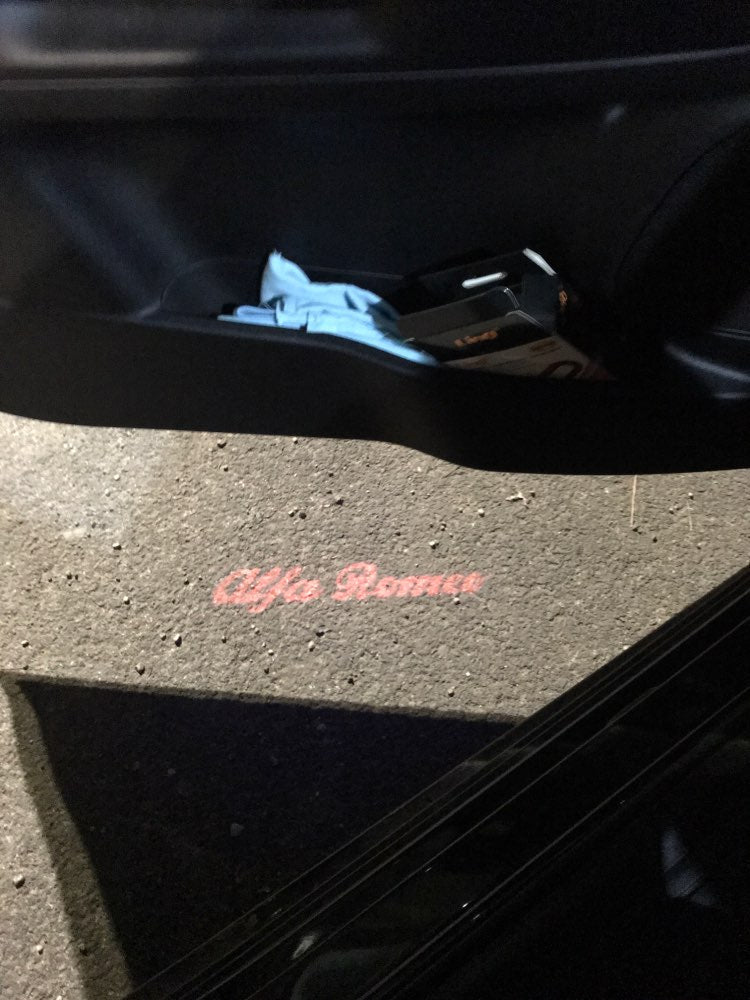 alfa romeo new red logo door led light projector giulia stelvio mito 159 giulietta brera spider