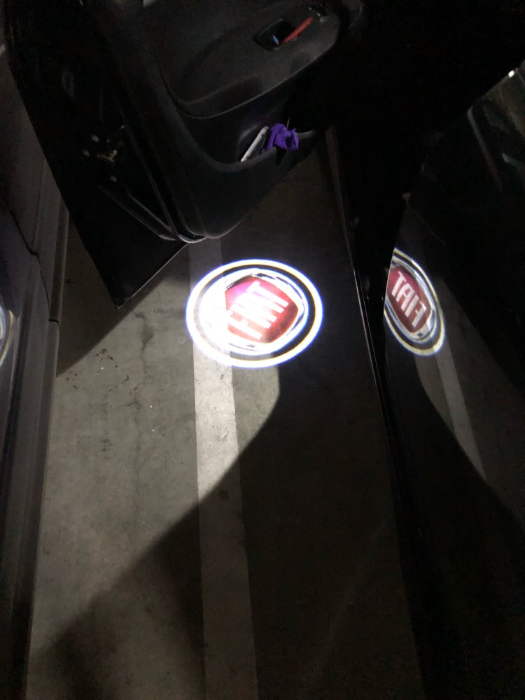 fiat logo courtesy door led light projector welcome door punto 500 500x 500l panda abart