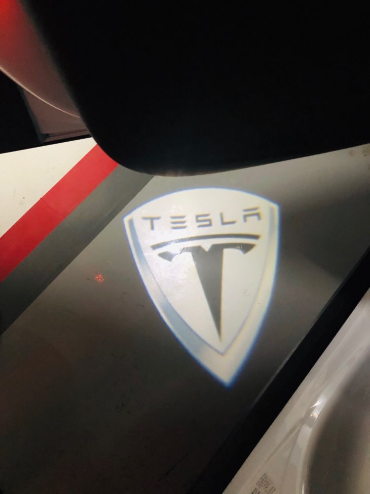 tesla model 3 X S logo door light projector plug and play