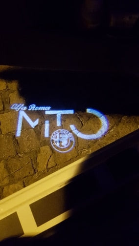 alfa romeo mito black logo door light projector laser led plug&play 1 year warranty