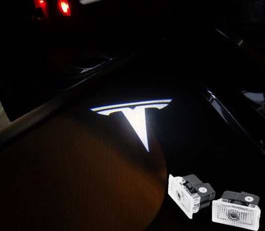 tesla model 3 X S logo door light projector plug and play oem easy install 