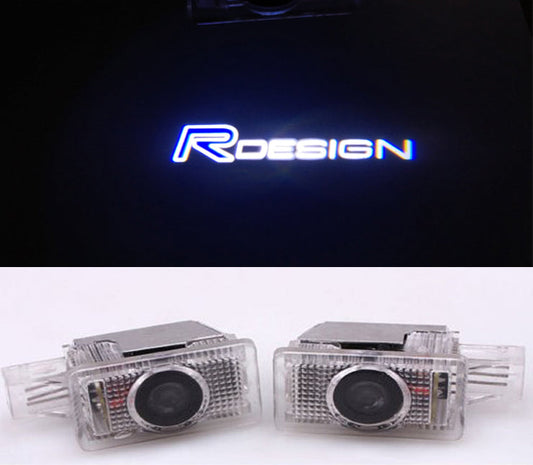 volvo r design logo welcome door light projector led laser plug and play