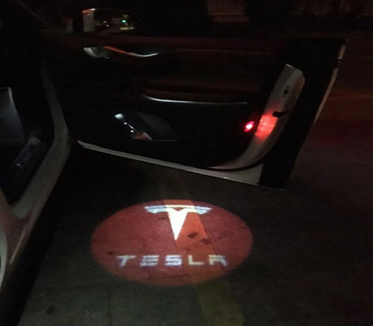 tesla logo door light projector led hologram plug&play oem
