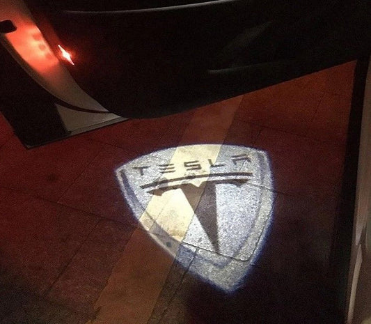 tesla logo door light projector led hologram plug&play oem