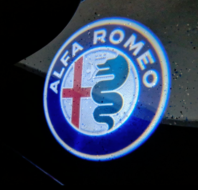 alfa romeo logo door led light projector giulia stelvio mito 159 giulietta  brera spider plug and play