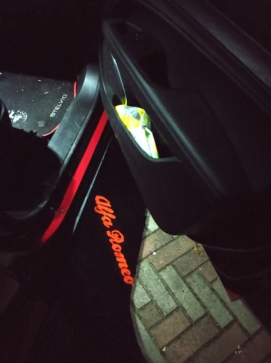 alfa romeo new red logo door led light projector giulia stelvio mito 159 giulietta courtesy light  brera spider