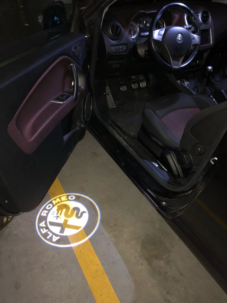 alfa romeo black logo door led light projector giulia stelvio mito 159 giulietta  brera spider plug play