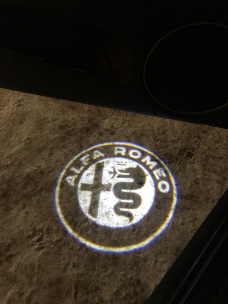 alfa romeo black logo door led light projector giulia stelvio mito 159 giulietta  brera spider