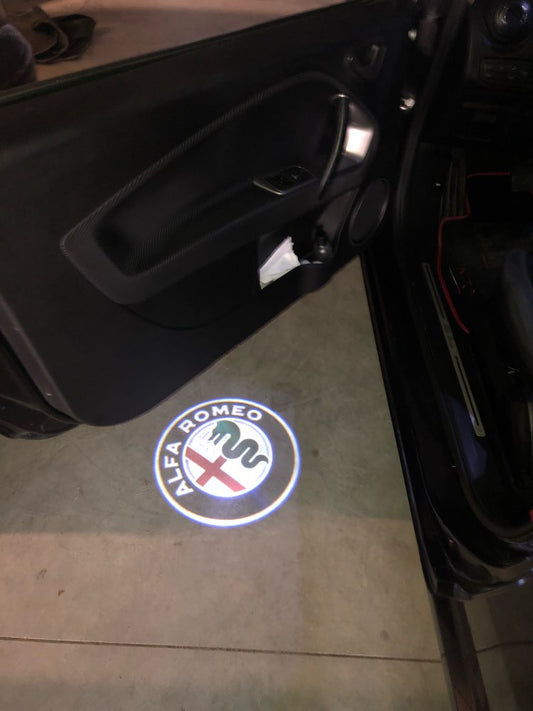 alfa romeo new logo door light projector laser led plug&play 1 year warranty